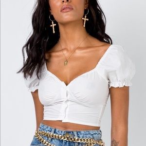Abe White Crop Top